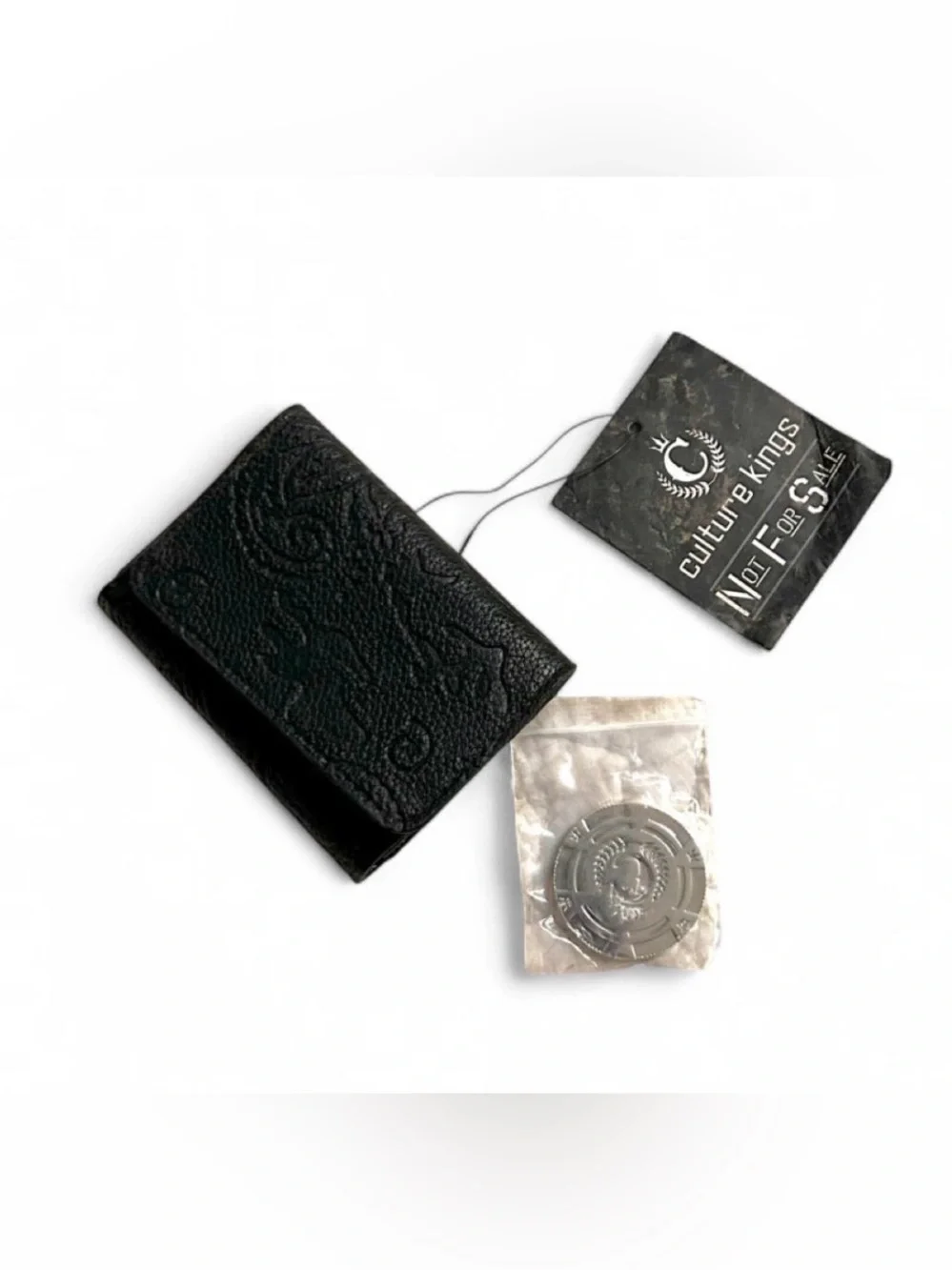 Culture Kings Black Embossed Men's Gaming Wallet With Coin
